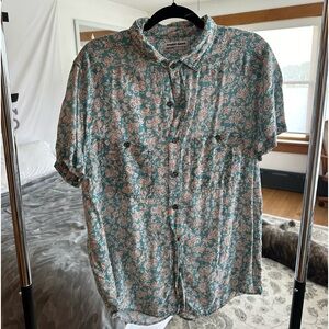 Floral Printed Button Up American Apparel